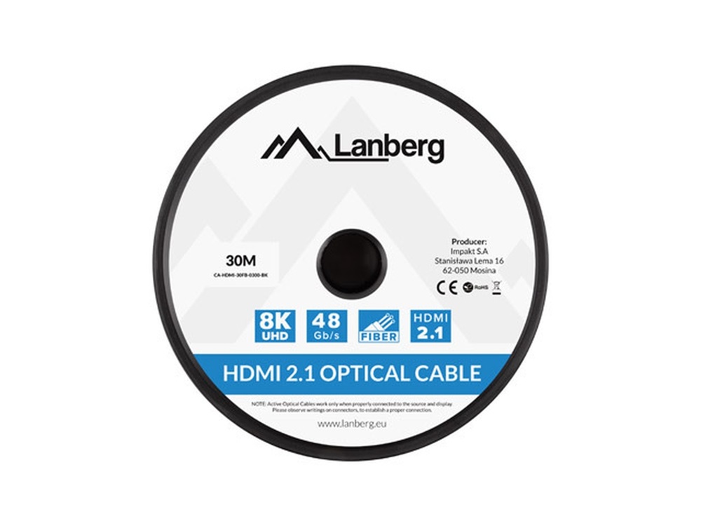 Lanberg CA-HDMI-30FB-0300-BK 30m 8K 60Hz HDMI fekete kábel