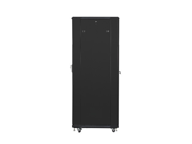 Lanberg FA01-8842-23B 19" 42U SZÉL:800mm MÉLY:800mm MAG:2047mm összeszerelt hálós fémajtós fekete rack szekrény