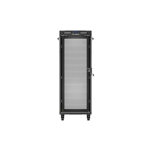 Lanberg FF01-6632-23BL 19" 32U SZÉL:600mm MÉLY:600mm MAG:1603mm lapraszerelt LCD hálós fémajtós fekete rack szekrény