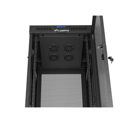 Lanberg FF01-6632-23BL 19" 32U SZÉL:600mm MÉLY:600mm MAG:1603mm lapraszerelt LCD hálós fémajtós fekete rack szekrény