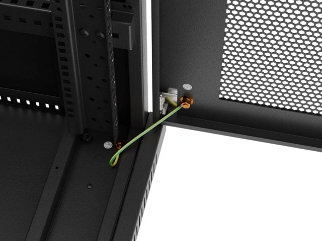 Lanberg FF01-6632-23BL 19" 32U SZÉL:600mm MÉLY:600mm MAG:1603mm lapraszerelt LCD hálós fémajtós fekete rack szekrény