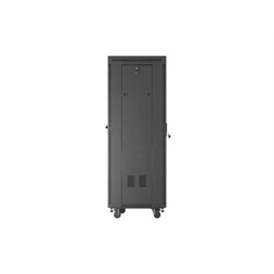 Lanberg FF01-6632-23BL 19" 32U SZÉL:600mm MÉLY:600mm MAG:1603mm lapraszerelt LCD hálós fémajtós fekete rack szekrény