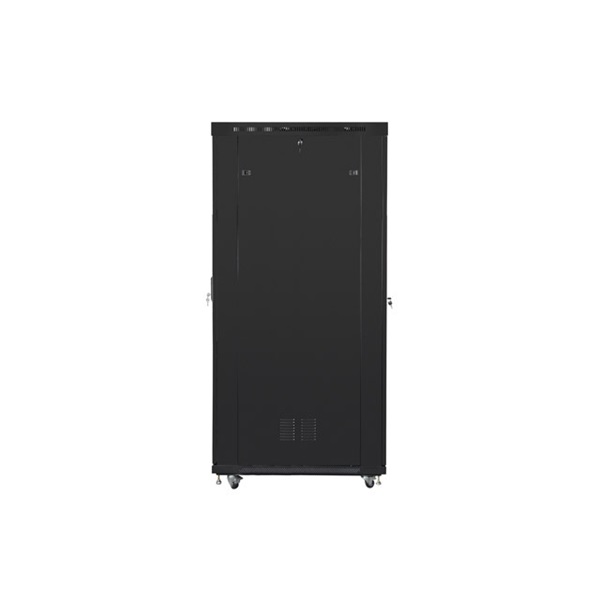 Lanberg FF01-8242-23BL 19" 42U SZÉL:800mm MÉLY:1200mm MAG:2127mm lapraszerelt LCD hálós fémajtós fekete rack szekrény