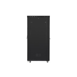 Lanberg FF01-8242-23BL 19" 42U SZÉL:800mm MÉLY:1200mm MAG:2127mm lapraszerelt LCD hálós fémajtós fekete rack szekrény