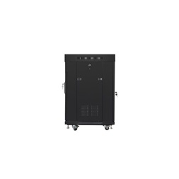 Lanberg FF01-6615-12BL 19" 15U SZÉL:600mm MÉLY:600mm MAG:898mm lapraszerelt LCD üvegajtós fekete rack szekrény