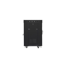 Lanberg FF01-6615-12BL 19" 15U SZÉL:600mm MÉLY:600mm MAG:898mm lapraszerelt LCD üvegajtós fekete rack szekrény