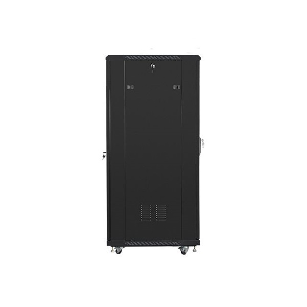 Lanberg FF01-6832-12B 19" 32U SZÉL:600mm MÉLY:800mm MAG:1603mm lapraszerelt üvegajtós fekete rack szekrény