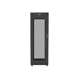 Lanberg FF01-6837-23BL 19" 37U SZÉL:600mm MÉLY:800mm MAG:1876mm lapraszerelt LCD hálós fémajtós fekete rack szekrény