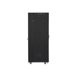 Lanberg FF01-6837-23BL 19" 37U SZÉL:600mm MÉLY:800mm MAG:1876mm lapraszerelt LCD hálós fémajtós fekete rack szekrény