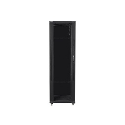 Lanberg FF01-6842-12B 19" 42U SZÉL:600mm MÉLY:800mm MAG:2047mm lapraszerelt üvegajtós fekete rack szekrény