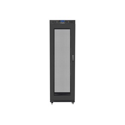 Lanberg FF01-6842-23BL 19" 42U SZÉL:600mm MÉLY:800mm MAG:2097mm lapraszerelt LCD hálós fémajtós fekete rack szekrény