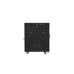Lanberg FF01-8015-12BL 19" 15U SZÉL:800mm MÉLY:1000mm MAG:905mm lapraszerelt LCD üvegajtós fekete rack szekrény