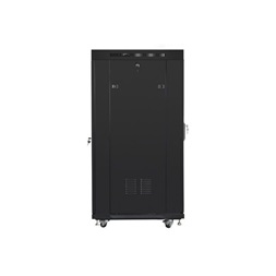 Lanberg FF01-8015-23BL 19" 15U SZÉL:800mm MÉLY:1000mm MAG:905mm lapraszerelt LCD hálós fémajtós fekete rack szekrény