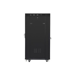Lanberg FF01-8015-23BL 19" 15U SZÉL:800mm MÉLY:1000mm MAG:905mm lapraszerelt LCD hálós fémajtós fekete rack szekrény