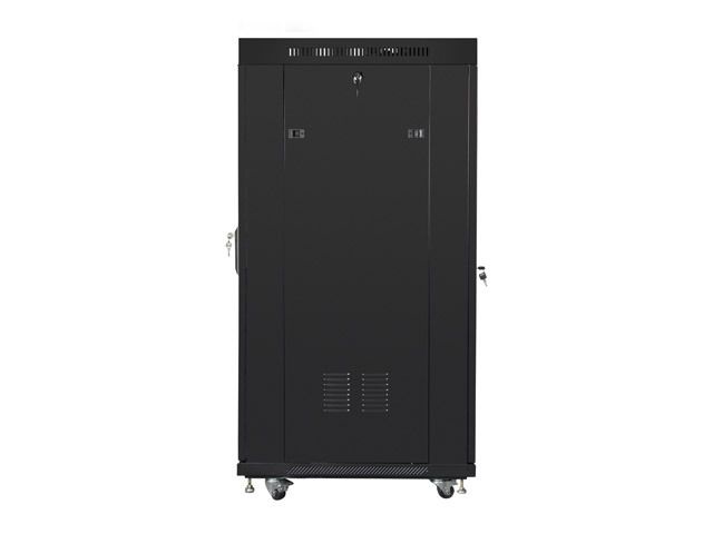 Lanberg FF01-8015-23BL 19" 15U SZÉL:800mm MÉLY:1000mm MAG:905mm lapraszerelt LCD hálós fémajtós fekete rack szekrény