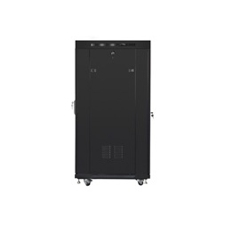 Lanberg FF01-8037-12BL 19" 37U SZÉL:800mm MÉLY:1000mm MAG:1883mm lapraszerelt LCD üvegajtós fekete rack szekrény