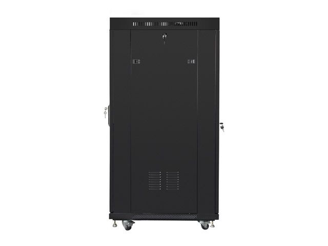 Lanberg FF01-8037-12BL 19" 37U SZÉL:800mm MÉLY:1000mm MAG:1883mm lapraszerelt LCD üvegajtós fekete rack szekrény