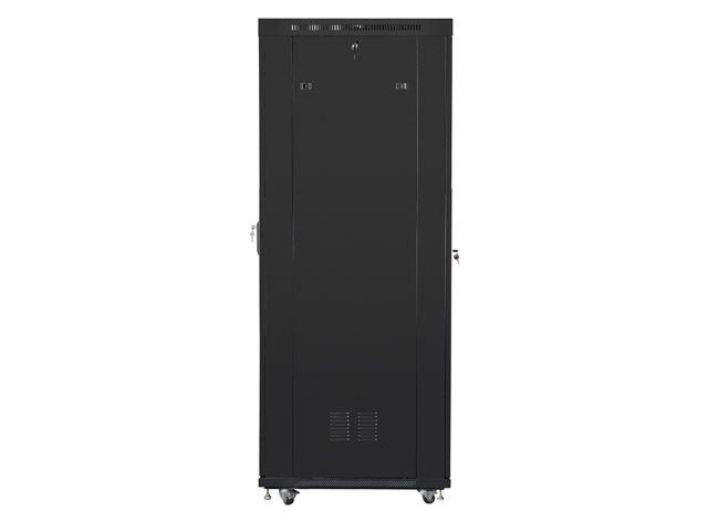 Lanberg FF01-8037-23BL 19" 37U SZÉL:800mm MÉLY:1000mm MAG:1876mm lapraszerelt LCD hálós fémajtós fekete rack szekrény