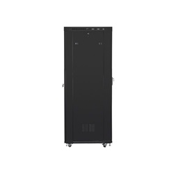 Lanberg FF01-8037-23BL 19" 37U SZÉL:800mm MÉLY:1000mm MAG:1876mm lapraszerelt LCD hálós fémajtós fekete rack szekrény