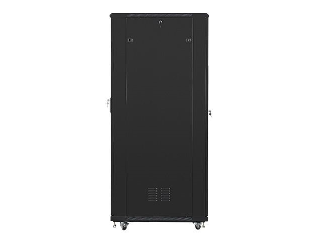 Lanberg FF01-8042-12B 19" 42U SZÉL:800mm MÉLY:1000mm MAG:2047mm lapraszerelt üvegajtós fekete rack szekrény
