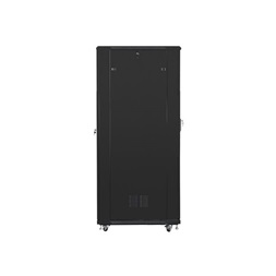 Lanberg FF01-8042-12B 19" 42U SZÉL:800mm MÉLY:1000mm MAG:2047mm lapraszerelt üvegajtós fekete rack szekrény