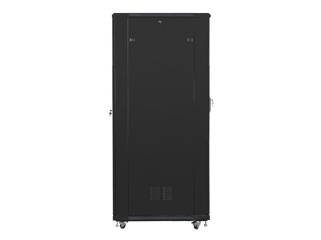 Lanberg FF01-8042-12B 19" 42U SZÉL:800mm MÉLY:1000mm MAG:2047mm lapraszerelt üvegajtós fekete rack szekrény