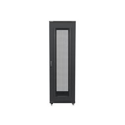 Lanberg FF01-8042-23B 19" 42U SZÉL:800mm MÉLY:1000mm MAG:2047mm lapraszerelt hálós fémajtós fekete rack szekrény