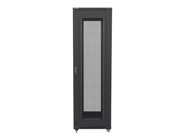 Lanberg FF01-8042-23B 19" 42U SZÉL:800mm MÉLY:1000mm MAG:2047mm lapraszerelt hálós fémajtós fekete rack szekrény