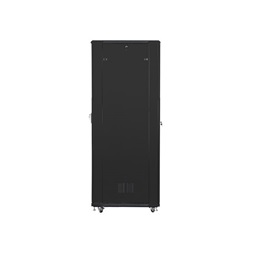 Lanberg FF01-8047-12B 19" 47U SZÉL:800mm MÉLY:1000mm MAG:2270mm lapraszerelt üvegajtós fekete rack szekrény