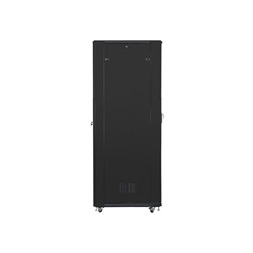 Lanberg FF01-8047-12B 19" 47U SZÉL:800mm MÉLY:1000mm MAG:2270mm lapraszerelt üvegajtós fekete rack szekrény