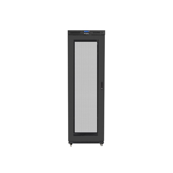 Lanberg FF01-8047-23BL 19" 47U SZÉL:800mm MÉLY:1000mm MAG:2320mm lapraszerelt LCD hálós fémajtós fekete rack szekrény