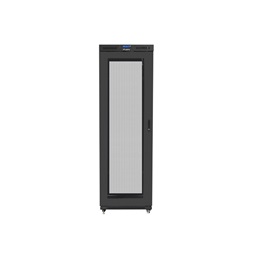 Lanberg FF01-8047-23BL 19" 47U SZÉL:800mm MÉLY:1000mm MAG:2320mm lapraszerelt LCD hálós fémajtós fekete rack szekrény