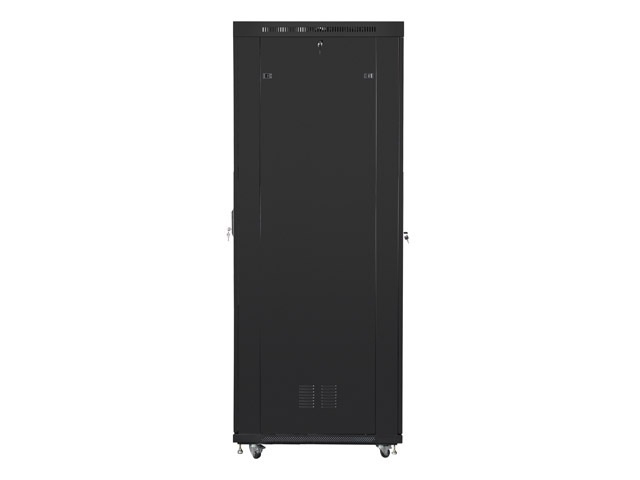 Lanberg FF01-8047-23BL 19" 47U SZÉL:800mm MÉLY:1000mm MAG:2320mm lapraszerelt LCD hálós fémajtós fekete rack szekrény