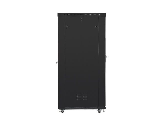 Lanberg FF01-8242-12BL 19" 42U SZÉL:800mm MÉLY:1200mm MAG:2097mm lapraszerelt LCD üvegajtós fekete rack szekrény