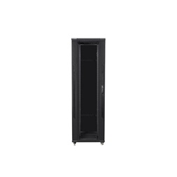 Lanberg FF01-8242-12B 19" 42U SZÉL:800mm MÉLY:1200mm MAG:2047mm lapraszerelt üvegajtós fekete rack szekrény
