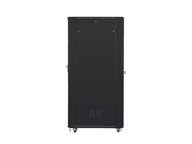 Lanberg FF01-8242-12B 19" 42U SZÉL:800mm MÉLY:1200mm MAG:2047mm lapraszerelt üvegajtós fekete rack szekrény