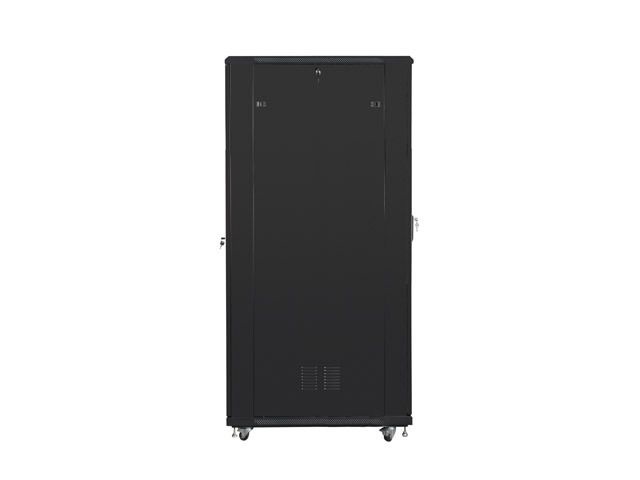 Lanberg FF01-8242-12B 19" 42U SZÉL:800mm MÉLY:1200mm MAG:2047mm lapraszerelt üvegajtós fekete rack szekrény