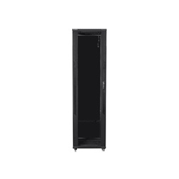 Lanberg FF01-8837-12B 19" 37U SZÉL:800mm MÉLY:800mm MAG:1826mm lapraszerelt üvegajtós fekete rack szekrény