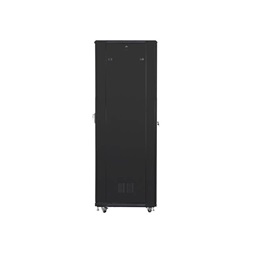 Lanberg FF01-8837-12B 19" 37U SZÉL:800mm MÉLY:800mm MAG:1826mm lapraszerelt üvegajtós fekete rack szekrény
