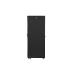Lanberg FF01-8842-23B 19" 42U SZÉL:800mm MÉLY:800mm MAG:2047mm lapraszerelt hálós fémajtós fekete rack szekrény