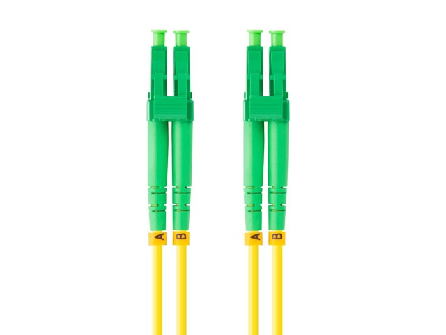 Lanberg FO-LALA-SD11-0010-YE duplex optikai patch kábel 4xLC/APC csatlakozóval, duplex 9/125 LSZH, 1m