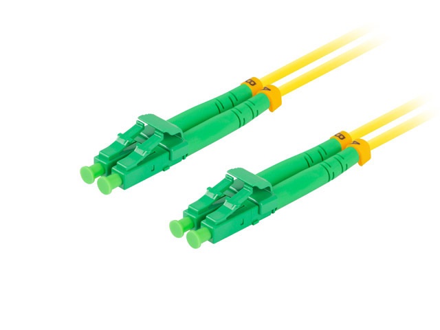 Lanberg FO-LALA-SD11-0050-YE duplex optikai patch kábel 4xLC/APC csatlakozóval, duplex 9/125 LSZH, 5m