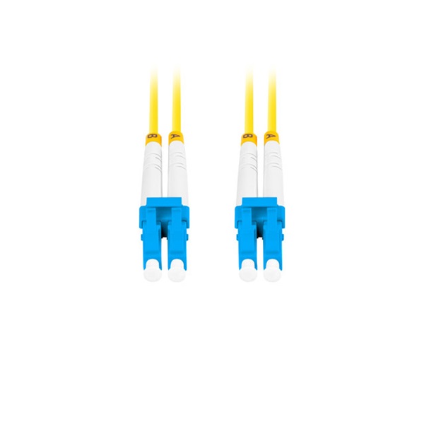 Lanberg FO-LULU-SD11-0050-YE duplex optikai patch kábel 4xLC/UPC csatlakozóval, duplex 9/125 LSZH, 5m