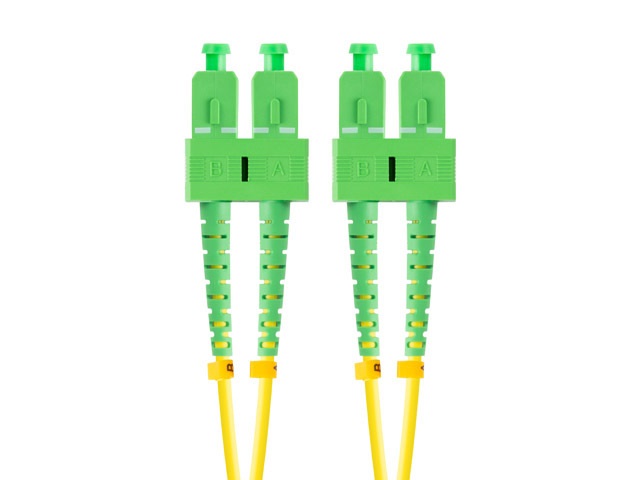 Lanberg FO-SASA-SD11-0020-YE duplex optikai patch kábel 4xSC/APC csatlakozóval, duplex 9/125 LSZH, 2m