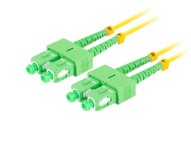 Lanberg FO-SASA-SD11-0020-YE duplex optikai patch kábel 4xSC/APC csatlakozóval, duplex 9/125 LSZH, 2m