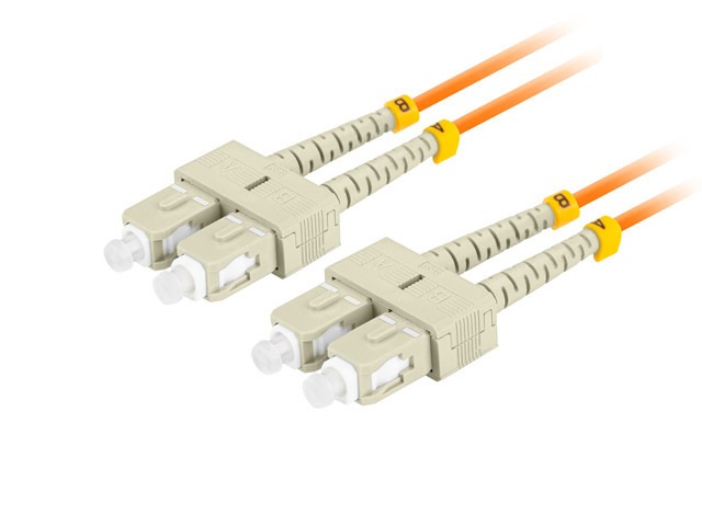 Lanberg FO-SUSU-MD21-0020-OG duplex optikai patch kábel 4xSC/UPC csatlakozóval, 50/125 LSZH OM2, 2m