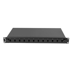Lanberg FOP1-12SS-LDB 19" 1U 12xSC simplex vagy 12xLC duplex fekete kihúzható optikai üres patch panel