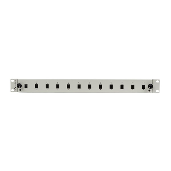 Lanberg FOP1-12SS-LDS 19" 1U 12xSC simplex vagy 12xLC duplex szürke kihúzható optikai üres patch panel