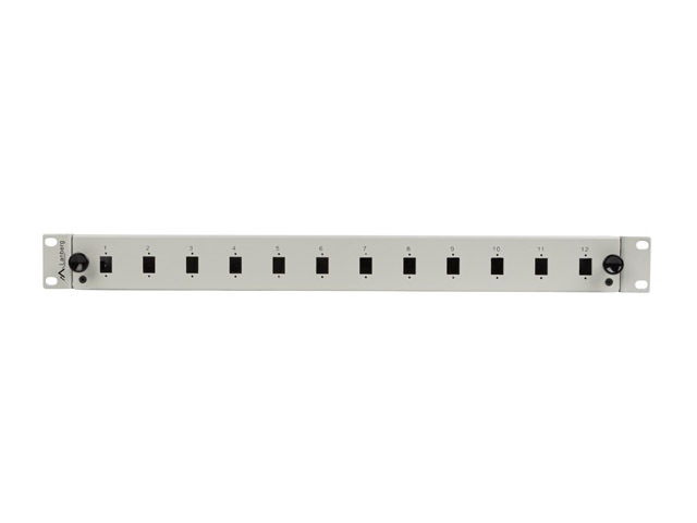 Lanberg FOP1-12SS-LDS 19" 1U 12xSC simplex vagy 12xLC duplex szürke kihúzható optikai üres patch panel