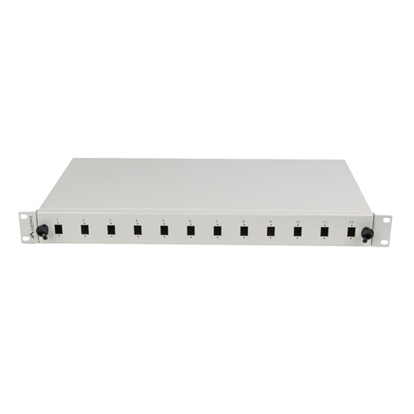 Lanberg FOP1-12SS-LDS 19" 1U 12xSC simplex vagy 12xLC duplex szürke kihúzható optikai üres patch panel